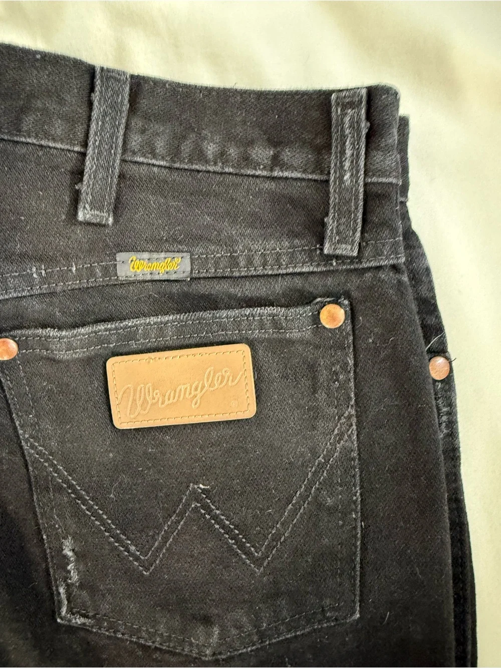 Wrangler Black Distressed Denim Shorts